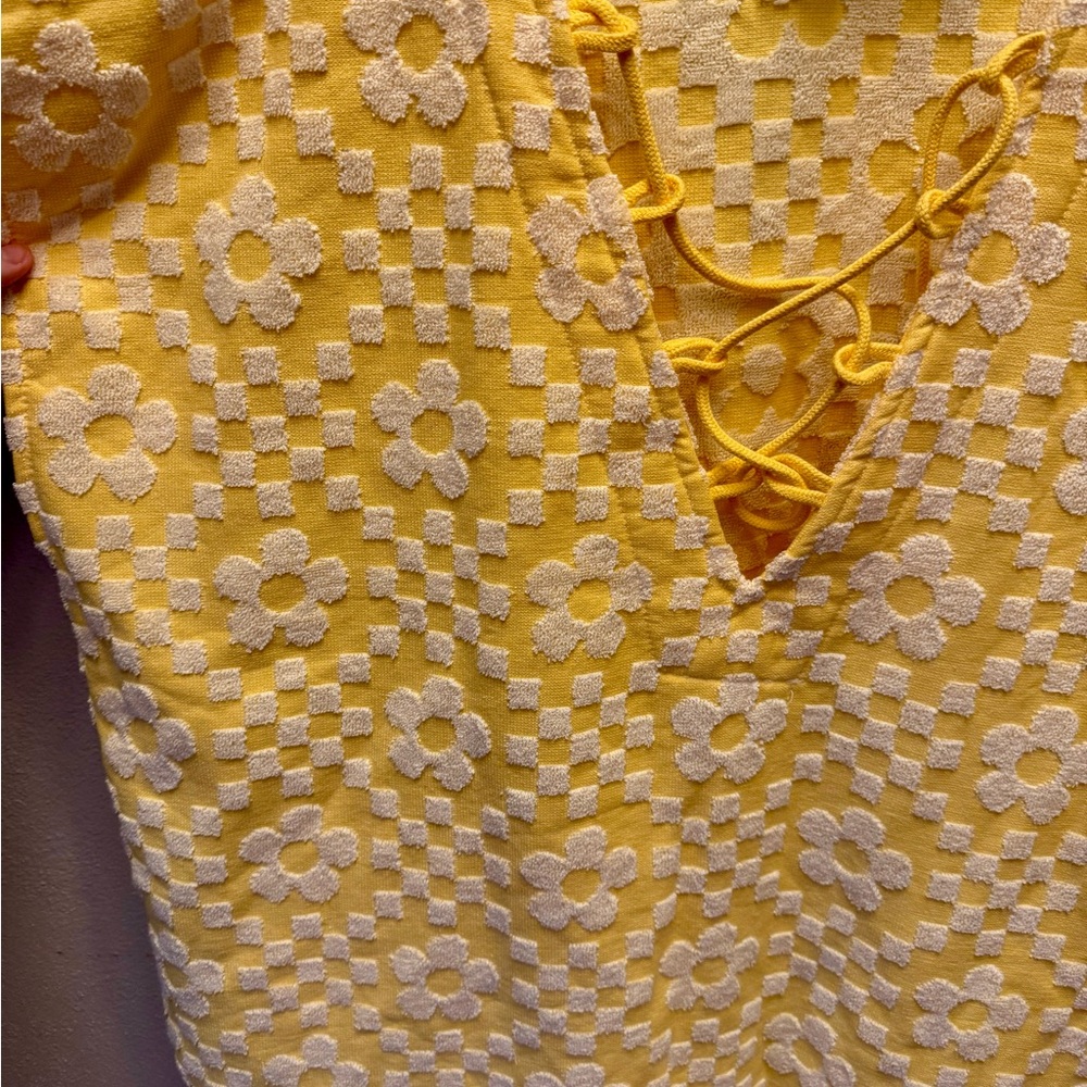 Sand Cloud Organic Cotton Floral Checker Beach Coverup - Picture 4 of 5